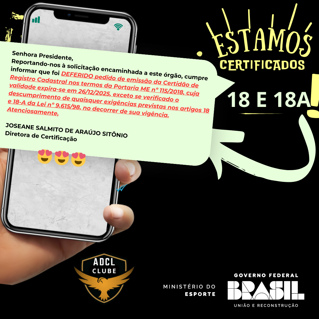 Certificado 18 e 18A - Lei Pelé
